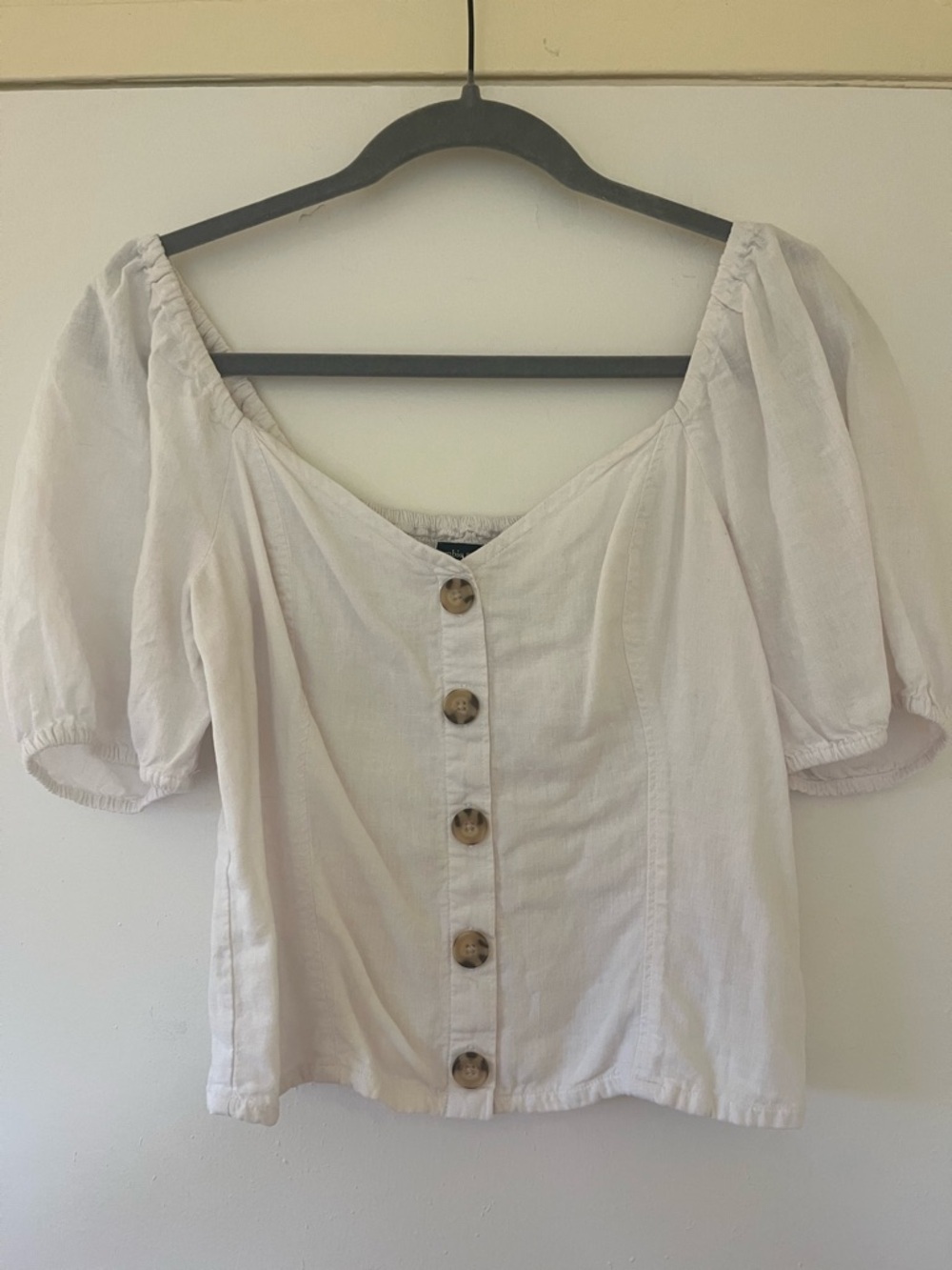 Abercrombie & Fitch White Button-down Blouse